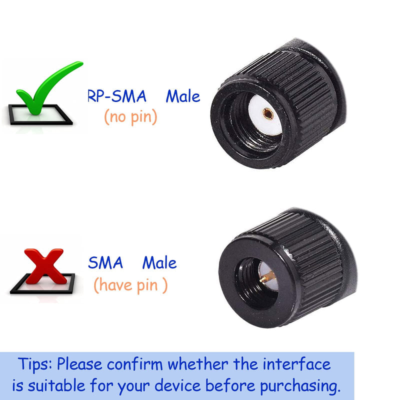Bingfu Dual Band WiFi 2.4GHz 5GHz 5.8GHz 3dBi MIMO RP-SMA Male Bluetooth Antenna (2-Pack) for PC Computer WiFi Router Wireless Network Card USB Adapter Security IP Camera Video Surveillance Monitor （RP-SMA Male）Antenna 2-Pack