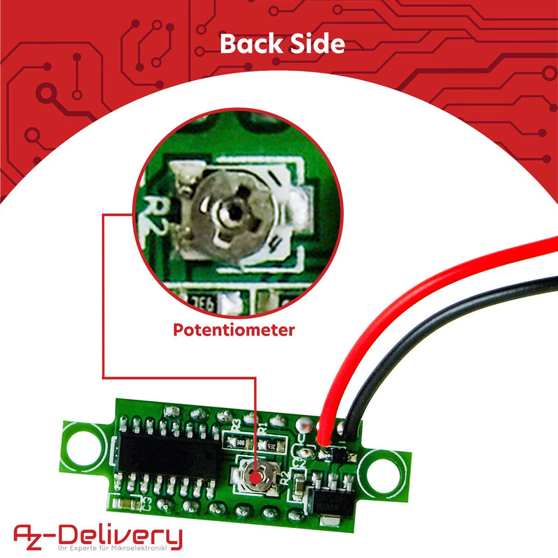 [AUSTRALIA] - AZDelivery Voltmeter 0.28 Inch/0.71 cm Mini Digital with 7 Segment Display 2.5 V - 30 V Parent 3 