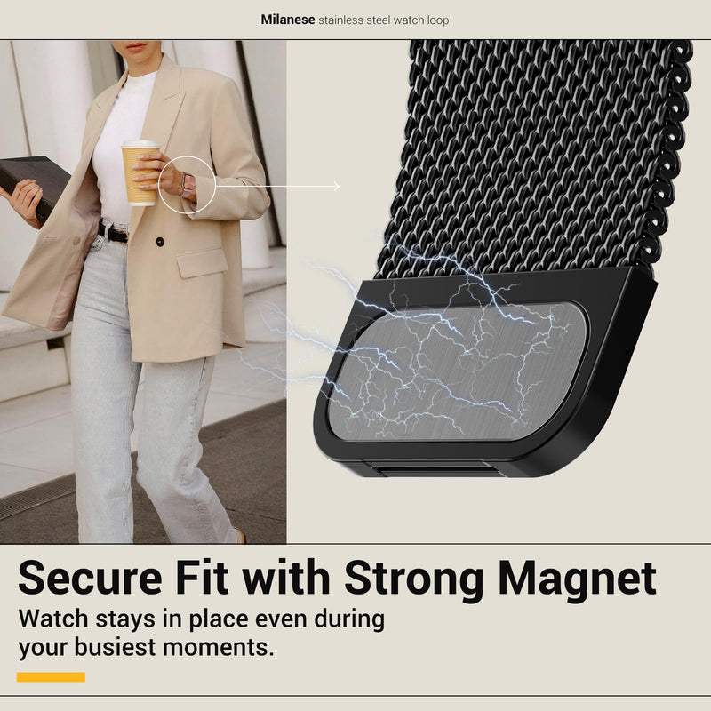 MAGEASY Milanese Band for Apple Watch Series 11, SE3 - Magnetic iWatch Bands for Women, Strong Magnets | for 38mm 40mm 41mm 42mm Apple Watch 1-7/8/9/10/11/SE/SE2/SE3 for 38/40/41/42mm Apple Watch Gold