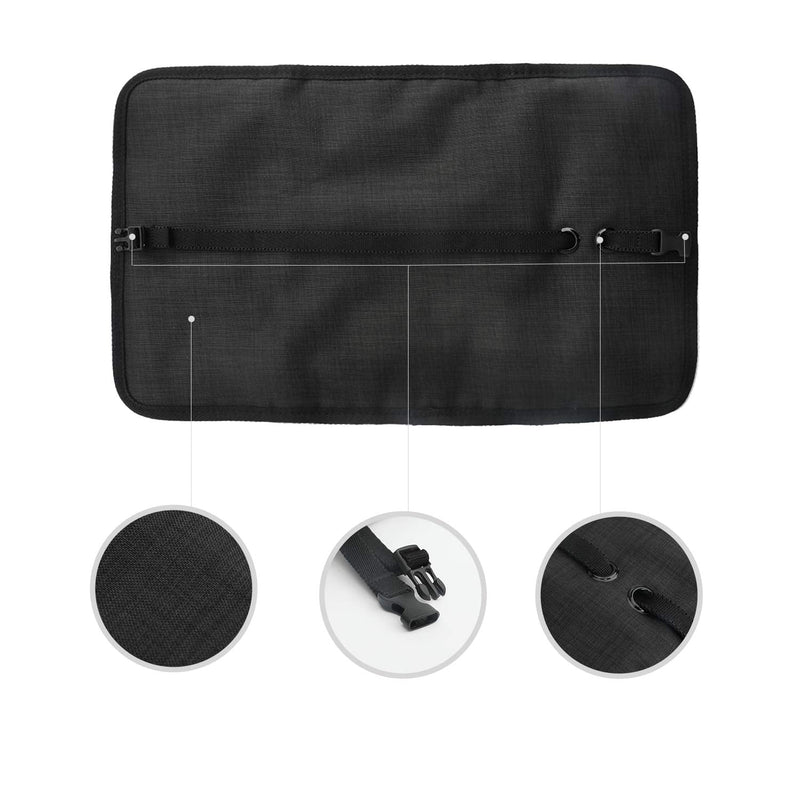 Patu Roll Up Electronics Accessories Travel Gear Organizer Case, Black - Portable Universal External Batteries Hard Drives Cable Management Healthcare Cosmetics Kit Bag
