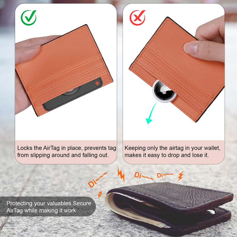 2-Pack Airtag Wallet Holder - Silicone Slim Airtag Card Holder for Apple Airtag - Ultra-Thin Air Tag Cardholder for Purses, Handbags, Backpack Wallets & Clutch Bags Black