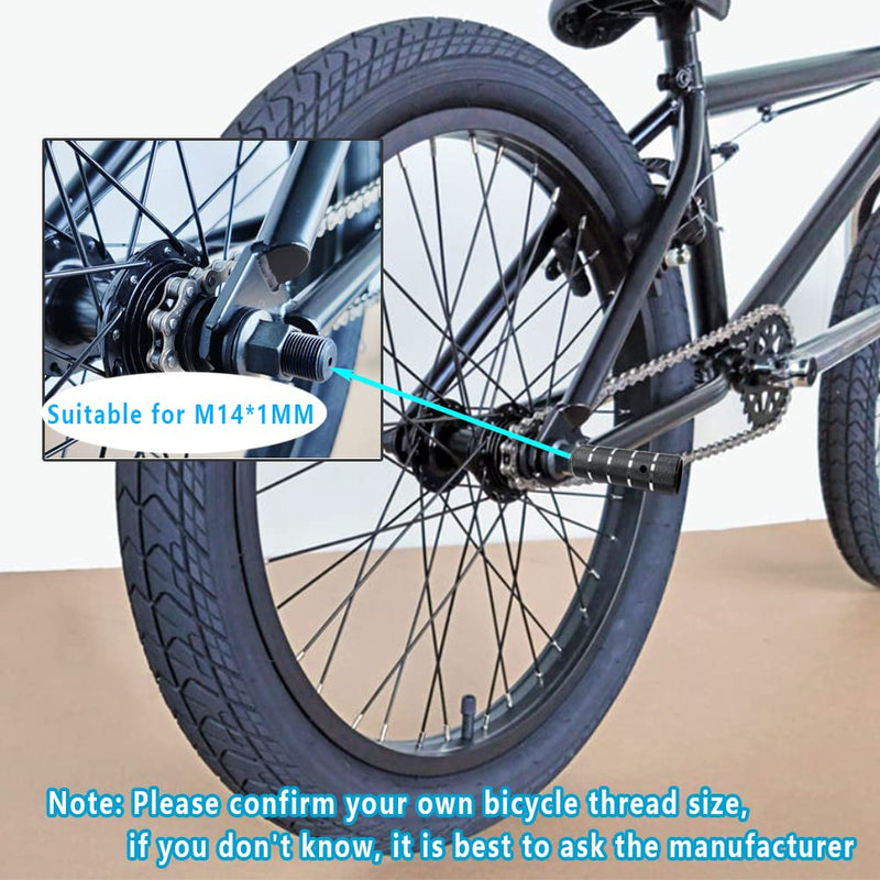 [AUSTRALIA] - Bike Pegs 4.3" Length,Suitable for 14mm Axles, Freestyle BMX Bicycles,Durable and Stylish Non-Slip Black 1 