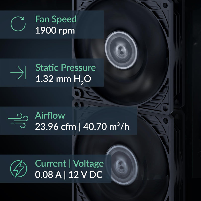 ARCTIC P9 Silent - PC Fan, 92 mm Particularly Quiet case Fan, Optimized for Static Pressure, Quasi Silent Fan Motor, 1900 RPM - Black