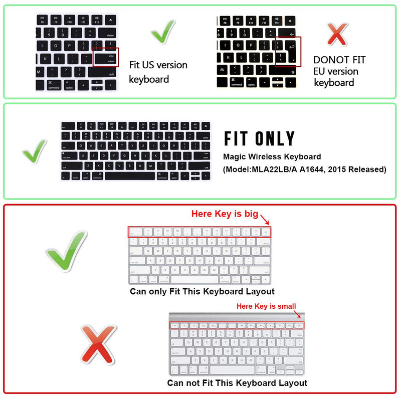 WYGCH Keyboard Cover Skin for iMac Magic Wireless Keyboard MLA22LL/ A (Model: A1644), Silicone Skin Protector with Pattern & Big Letter Design, US Layout, Bohemian B-Bohemian