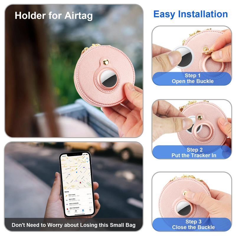 Bocasal A Stylish Crossbody Wallet Case for iPhone 15 Pro Max + A Mini Round Pouch Bag