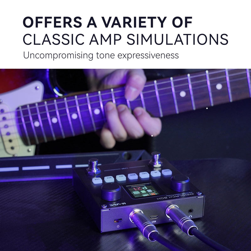 M-VAVE ANN Blackbox Guitar Pedal 80 Editable Presets Reverb Delay Boost Black Box with 6 Effect Modules AMP CAB BT Audio With APP Create Paremeters