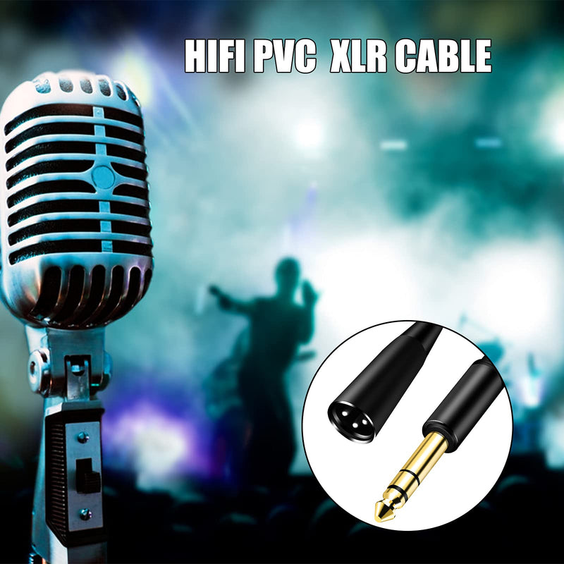 1/4 Inch TRS to XLR Cable 10Ft 2pack, 6.35mm Male to XLR 3 pin Male Balanced Cable,for Microphone, Audio Mixer, Speaker, Studio and More 10Ft-[2pack]
