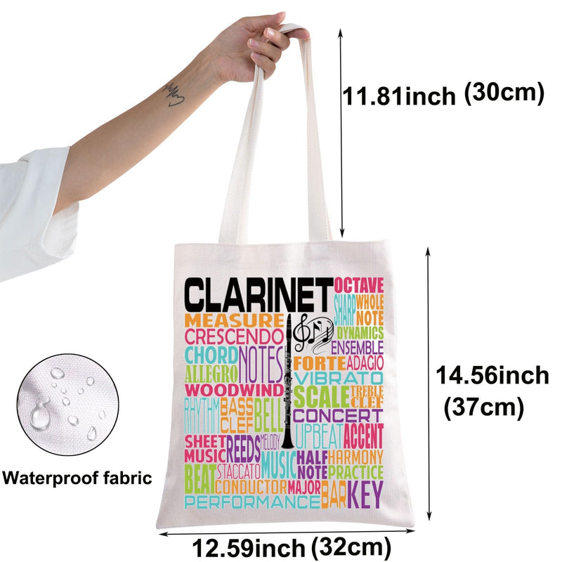 [AUSTRALIA] - Clarinet Player Tote Bag Clarinetist Gifts Clarinet Player Gifts Musician Tote Bag Clarinetist Band Shoulder Bag 