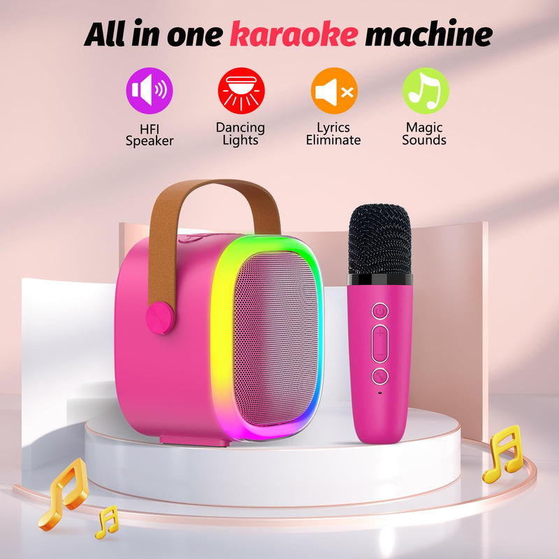 Karaoke Microphone Machine for Kids Adults, 4-12 Years Old Girls Christmas Birthday Gift for Girls and Boys, Karaoke Toys for Ages 4, 5, 6, 7, 8, 9, 10, 12 +Year Old Family Home Party (Red-01) Red