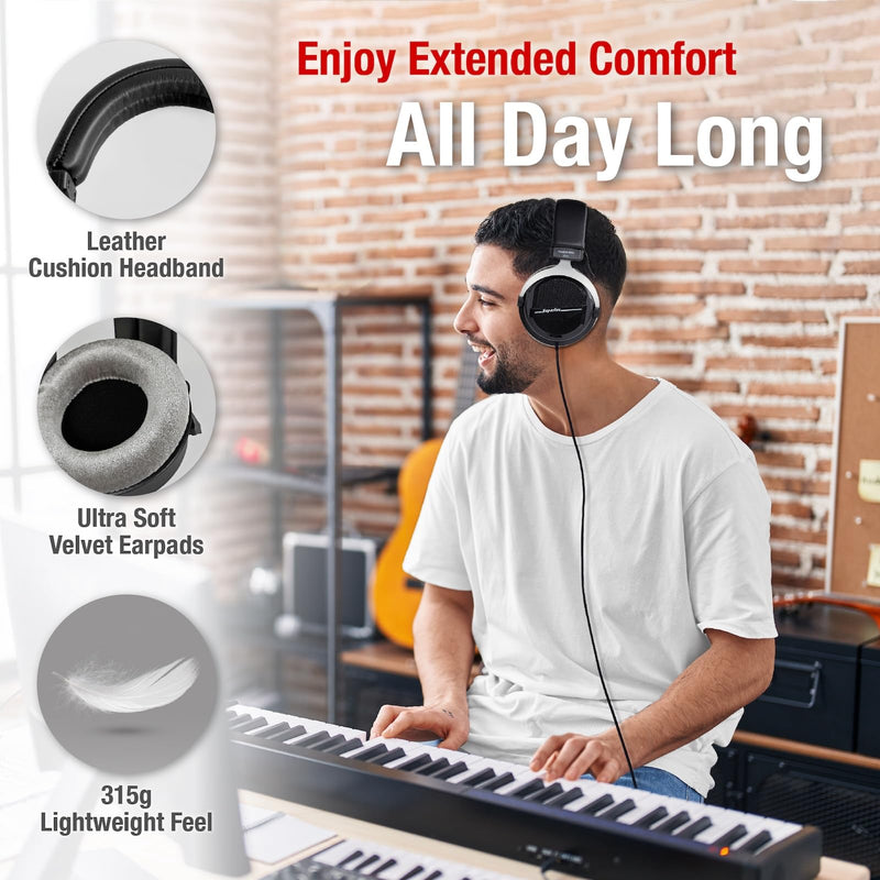 Superlux HD330PRO 32Ω Semi-Open Studio Headphones for Music and Podcasting | For musicians and creators on phones or laptops; 32Ω compatibility, balanced 40mm-driver sound and a semi-open fit.