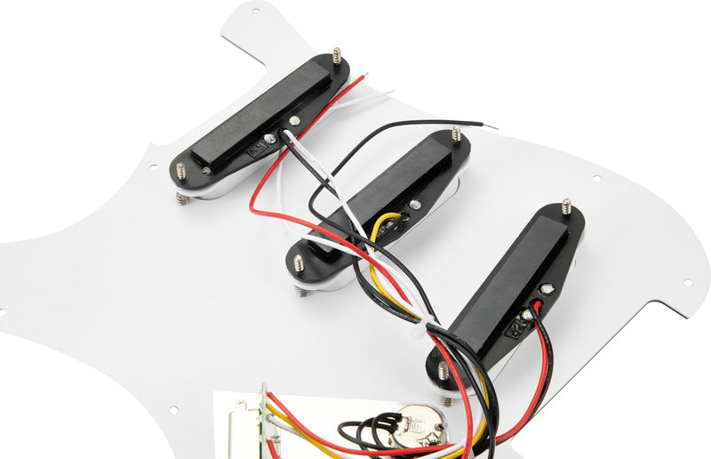 [AUSTRALIA] - SSS Loaded Pickguard Set - Single Coil Pickups, 3-Ply White, Easy Drop-In Replacement – Compatible with Fender Stratocaster Guitars, White Pickguard-SSS-White 