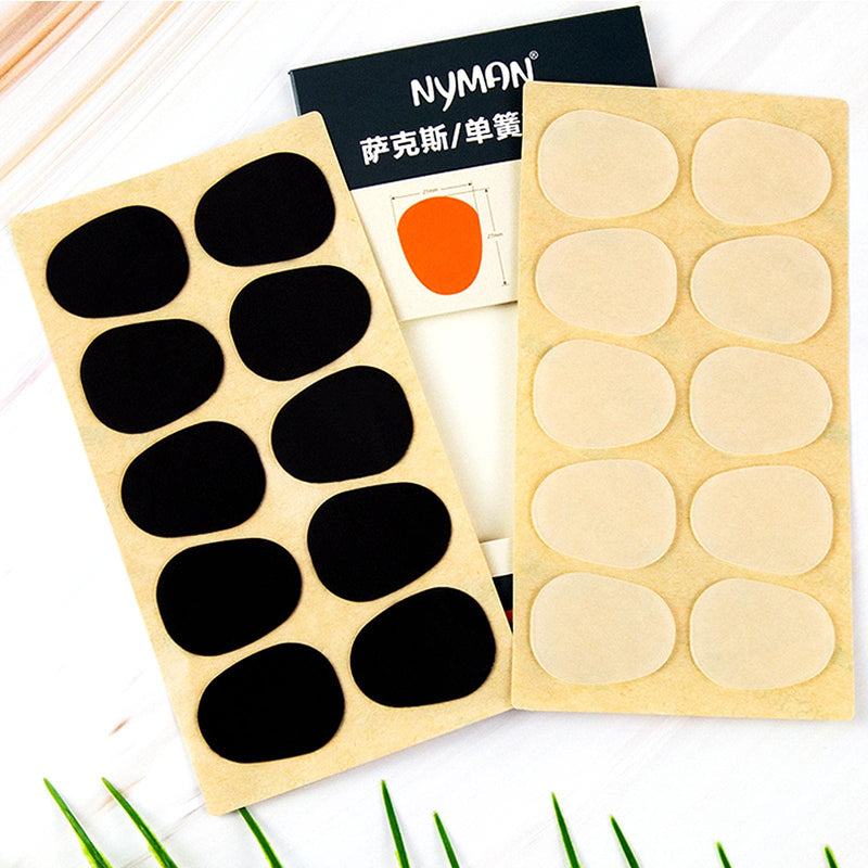 Rockhouse Saxophone Mouthpiece Pads Patch Teeth Cushion Clear 0.8mm Silicone Pad Alto Tenor Sax Accessory, 10-pack sax 0.8mm