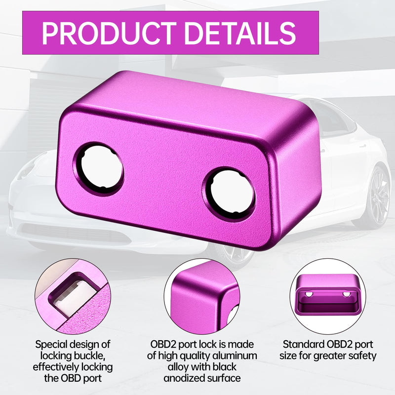 OBD2 Port Anti-Theft Lockout Tool, OBD Port Protector for Cars/SUV/Trucks、obd2 Lock Anti Theft Protector (Purple) Purple