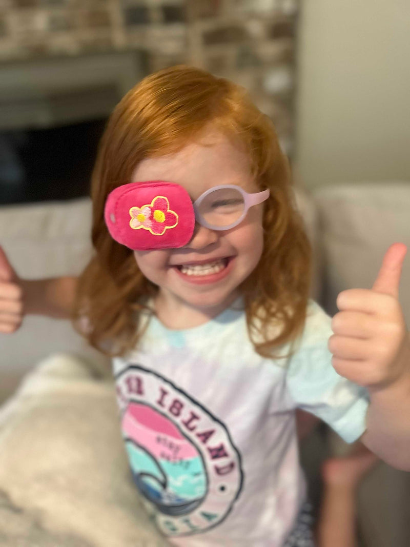2Pcs Eye Patches for Kids | Girls Eye Patch for Glasses | Medical Eye Patches for Children with Lazy Eye | Amblyopia Eye Patch for Toddlers to Cover Either Eye (Pink Flower & Blue Icecream) Pink Flower & Blue Icecream