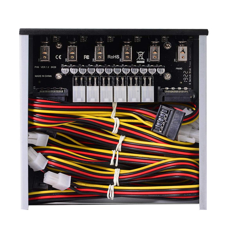 Cablecc 6 Hard Disk Control System Intelligent Control Management System HDD SSD Power Switch with 5.25 CD-ROM Bay