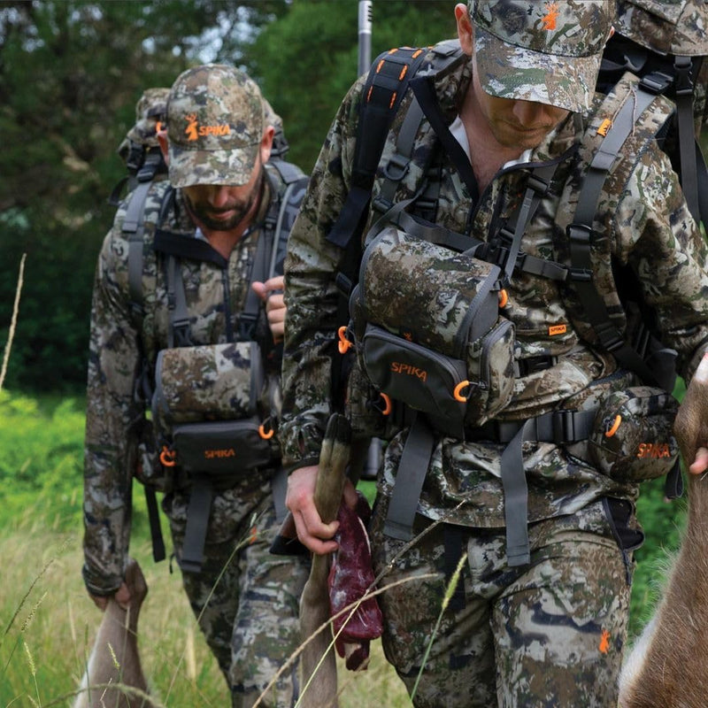 SPIKA Binocular Harness Chest Pack, Bino Case with Rangefinder Waterproof Pouch for Hunting Camo