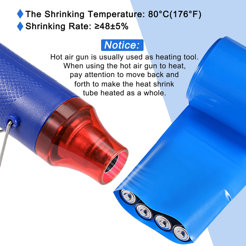 QUARKZMAN Heat Shrink Tube Roll, Battery Sheathing, PVC Battery Heat Shrink Tubing, 160 mm x 250 mm x 5.5 m (Diameter x Flat Width x Total Length), Good Insulation for Battery Packs, Blue 160mmx250mmx5.5m
