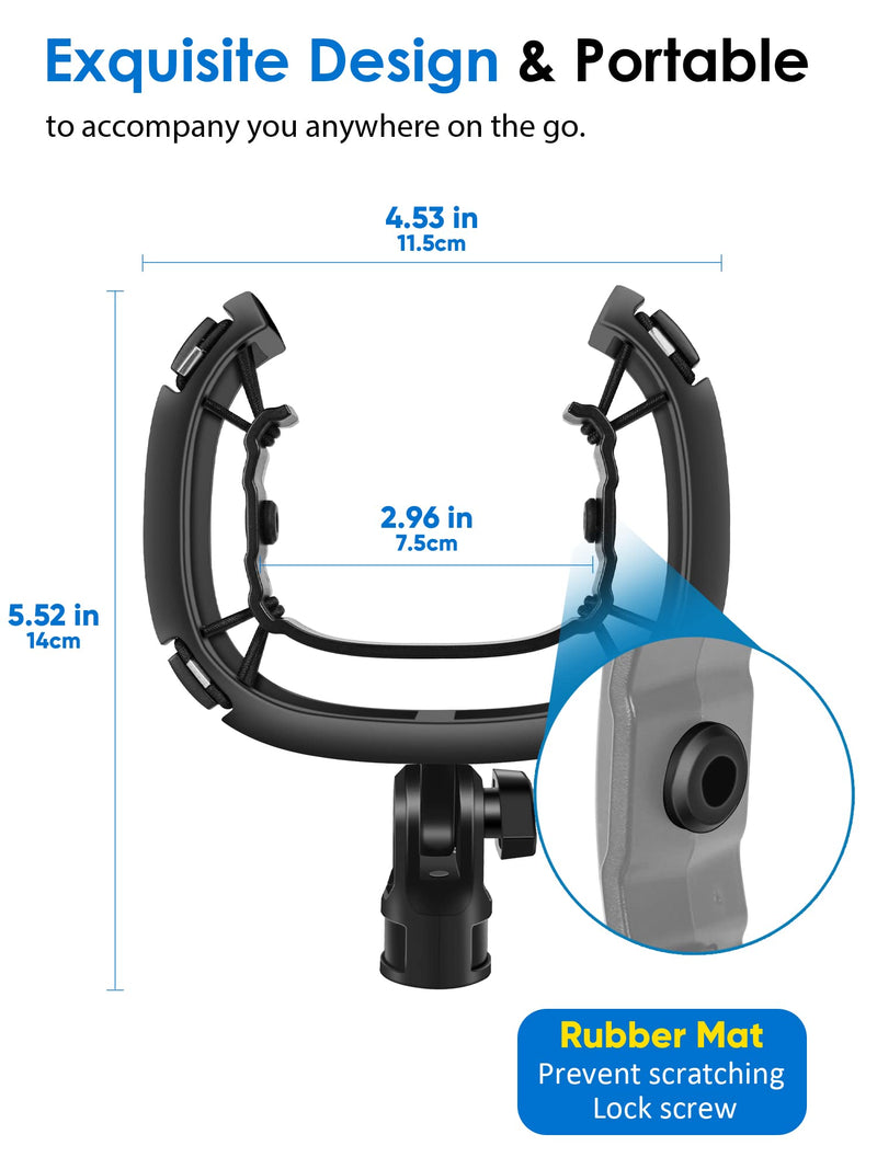 Wave Shock Mount, [Custom Built for Wave Mic] Anti-Vibration Suspension Shock Mount Holder Clip Compatible with Elgato Wave:1 and Wave:3 Microphones
