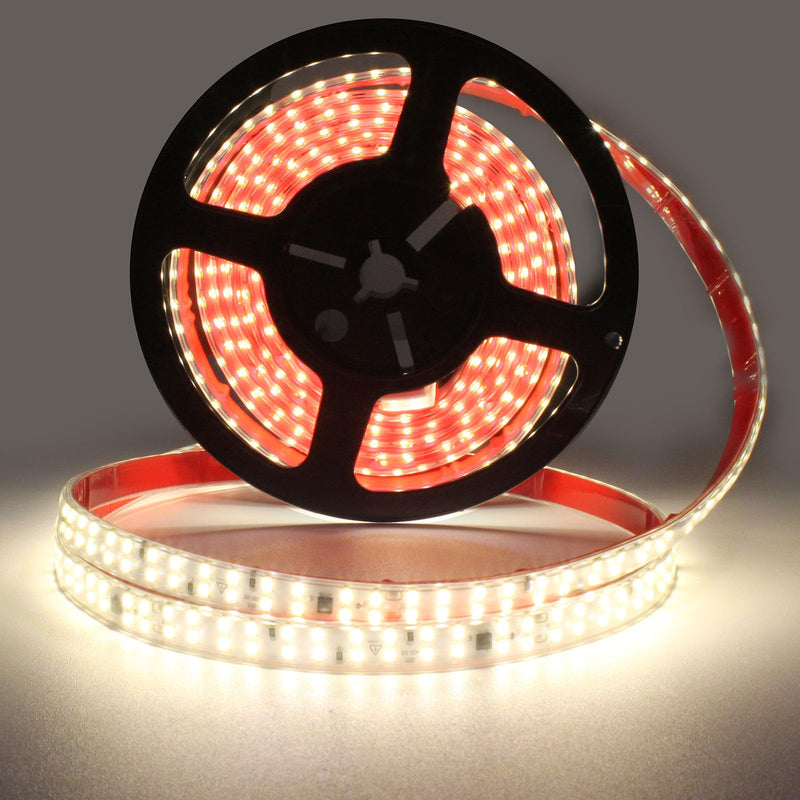 [AUSTRALIA] - LED Strip Lights Outdoor Waterproof 16.4FT AC 110 Volts Cuttable LED Light 5M 240LEDs/m 4000K with Adhesive Double LED Bead Lighting for Bedroom Indoor Patio Christmas Decor White 4000K 