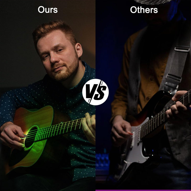 Auto LED Glowing Guitar Picks - Dazzling Colourful Illuminated Guitar Plectrum for Acoustic Electric and Bass Guitar, 0.6mm (3 Colours) 3 Colours