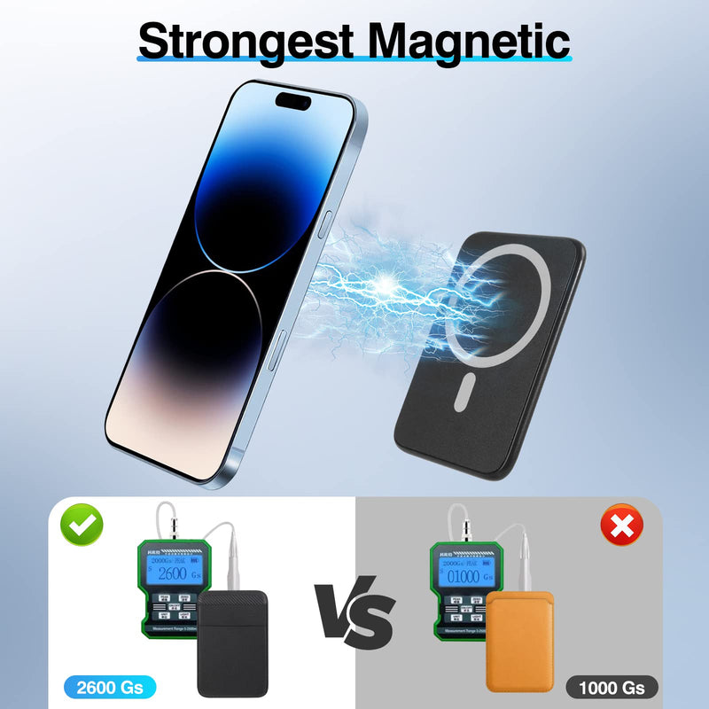 SHANSHUI Wallet Compatible for Magsafe, Magnetic Phone Wallet Card Holder for Back of Phone Compatible for iPhone 15/14/13/12 Mini/Plus/Pro/Pro Max & Magsafe case -Black Black