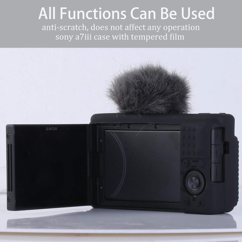 Camera Case for Sony ZV-1, Sony ZV1 Camera Case Digital Camera Anti-Scratch Slim Fit Soft DSLR Camera Sleeve with ZV1 Screen Protector (Black) Black