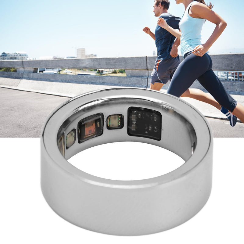 Smart Ring for iOS, Body Temperature Monitoring, Sleep Tracking, Step Counter, Phone Camera Control, IPX8 Waterproof, Charging Case, Stylish and Light (No. 20)