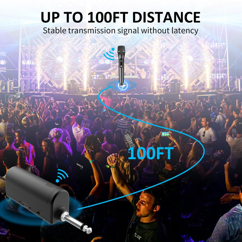 [AUSTRALIA] - Aveek Wireless Karaoke Microphone, Handheld Mic with Rechargeable Receiver, for Powered Speakers and Amplifiers, Karaoke Microphone Set for Singing,Karaoke,Wedding,DJ,Party (2 Packs) 2 Packs 