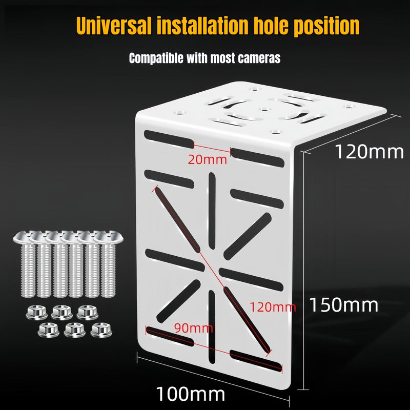 [AUSTRALIA] - 11.8" Heavy Duty Pole Mount Camera Bracket - 2 Stainless Steel Hose Clamps & L - Adapter, Indoor Outdoor for Small Business & Home CAM-MNT-11.8IN-PM-STD 