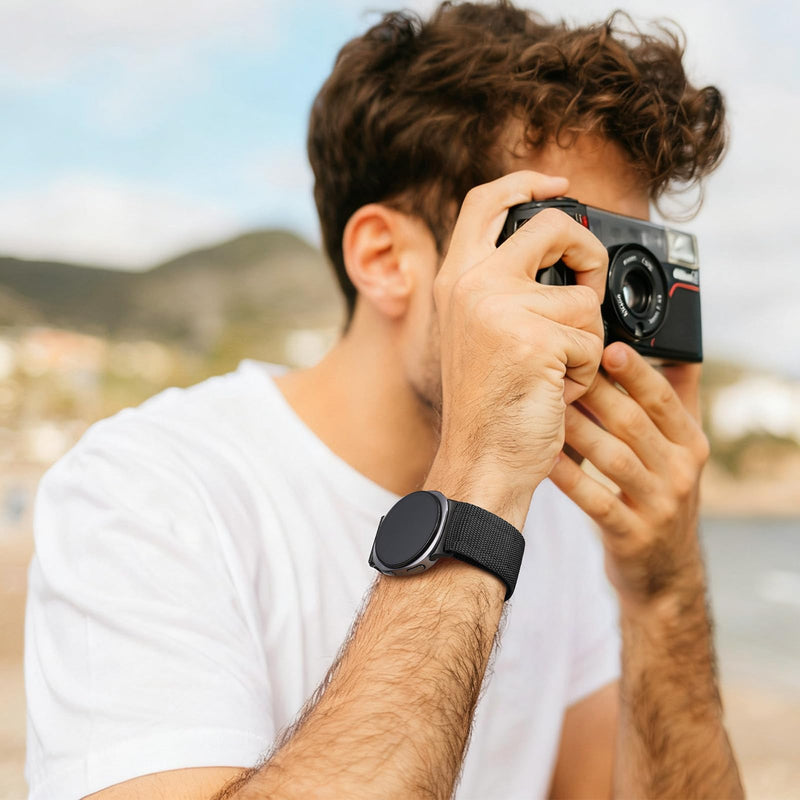 Bandletic Nylon Band Compatible with Samsung Galaxy Watch 9/8/8 Classic | No Gap Comfortable Breathable Soft Replacement Strap for Women Men with Magnetic Fidlock V-Buckle,For Sports & Outdoors Black Large 7.1"-8.5"(180mm-215mm)