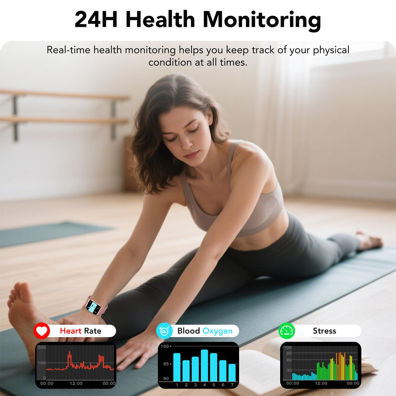 CASCHO Smart Watch for Women (2 Bands), Bluetooth Call Smartwatch with AI Voice,1.85" HD Fitness Watch,Heart Rate/SpO2/Steps/Sleep Monitor,120+ Sports Modes,Smart Watches for Android iOS-Rose Gold