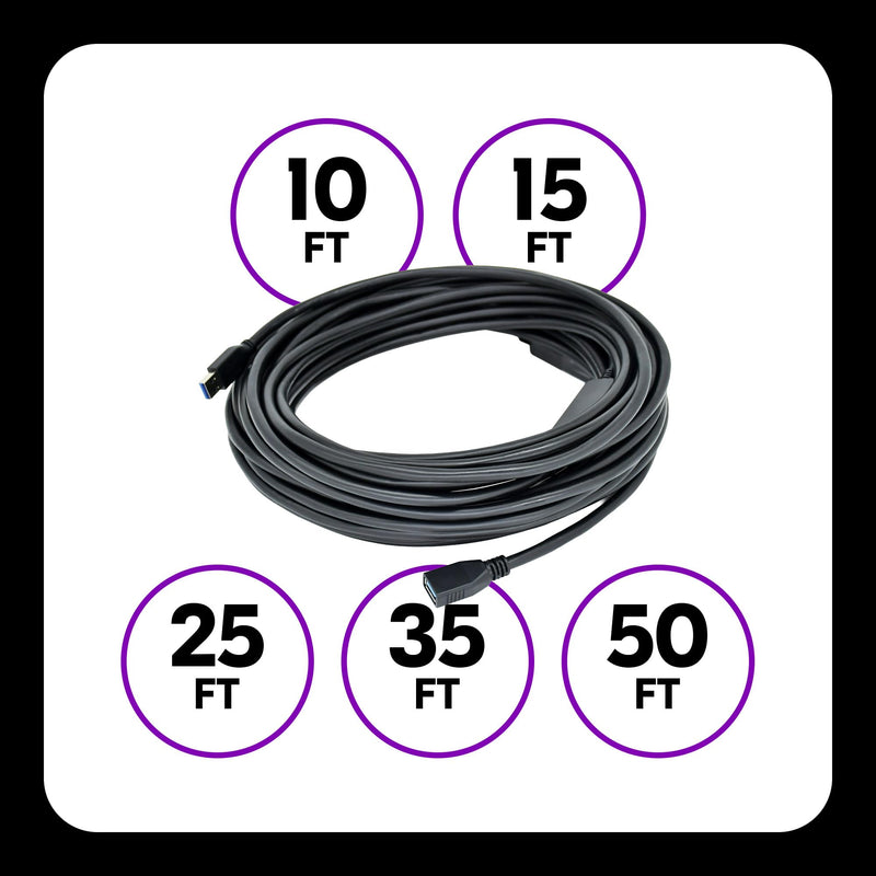 Kramer USB 3.0 Active Extension Cable – USB-A Male to Female, Data Only (CA-USB3/AAE-10) (15 Feet) 15 Feet