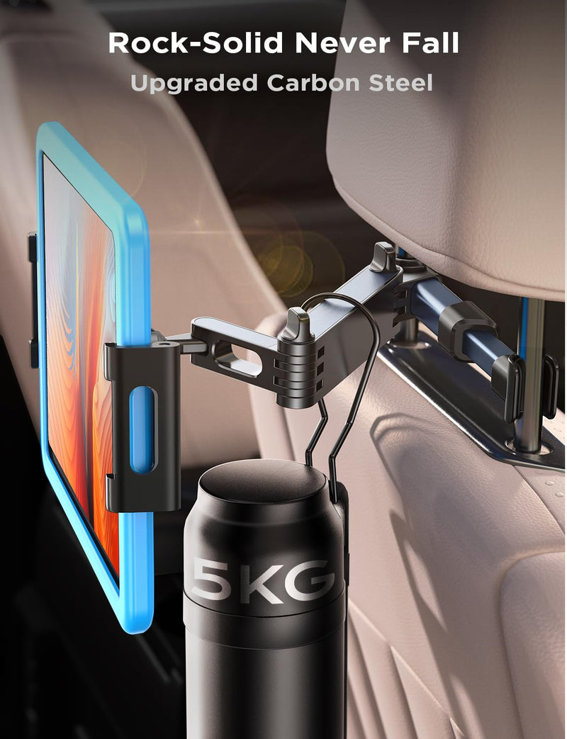 LISEN Tablet iPad Car Holder Back Seat - Stretchable Tablet Holder for Car Headrest, Road Trip Must Haves Tablet iPad Car Mount Car Accessories