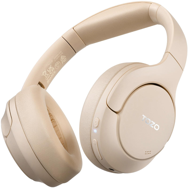 TOZO HT2 Hybrid Active Noise Cancelling Headphones Khaki + 3.5mm Audio Cable Aux Cable Compatible for Headphone Tablets