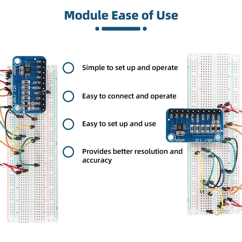 [AUSTRALIA] - QIQIAZI 5 Pieces 16-bit 4-Channel ADC for Analog to Digital Converter Arduino Compatible Development Board Module Analog to Digital Converter 