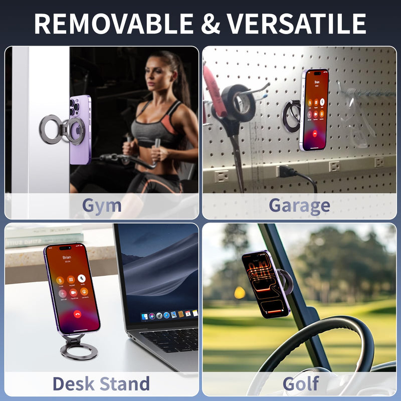 for MagSafe Car Mount, Vacuum Suction Phone Holder | 32 kgf Suction, 720° Rotation, Detachable Dual-Side Zinc Magnetic Head, for iPhone 12–17 & Android, Sticks to Metal