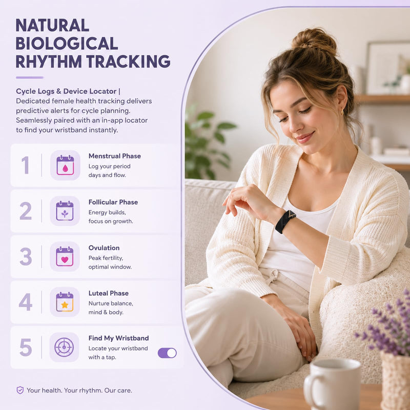 Screen-Free Fitness Tracker Smart Band No Display Health Bracelet | Heart Rate Monitor Sleep Tracking Fall Detection Alert and SOS Lightweight Smart Bracelet for Women Men Android iOS BEIGE