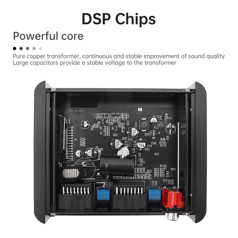 4-Channel Full-Range Amplifier, 4 Channel 80W x 4 Class A/B Audio Modification Power Amplifier Digital Sound Processor for Android Car Player