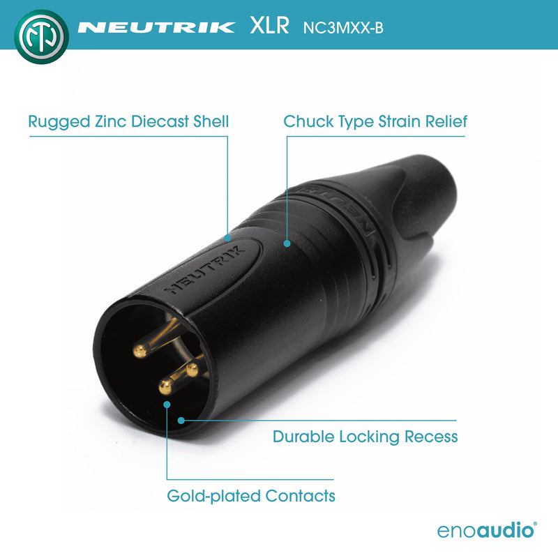 enoaudio Mogami 2534 Quad Balanced Cable Microphone | Neutrik XLR Female - XLR Male | HiFi - 6.56 ft / 2.0 m