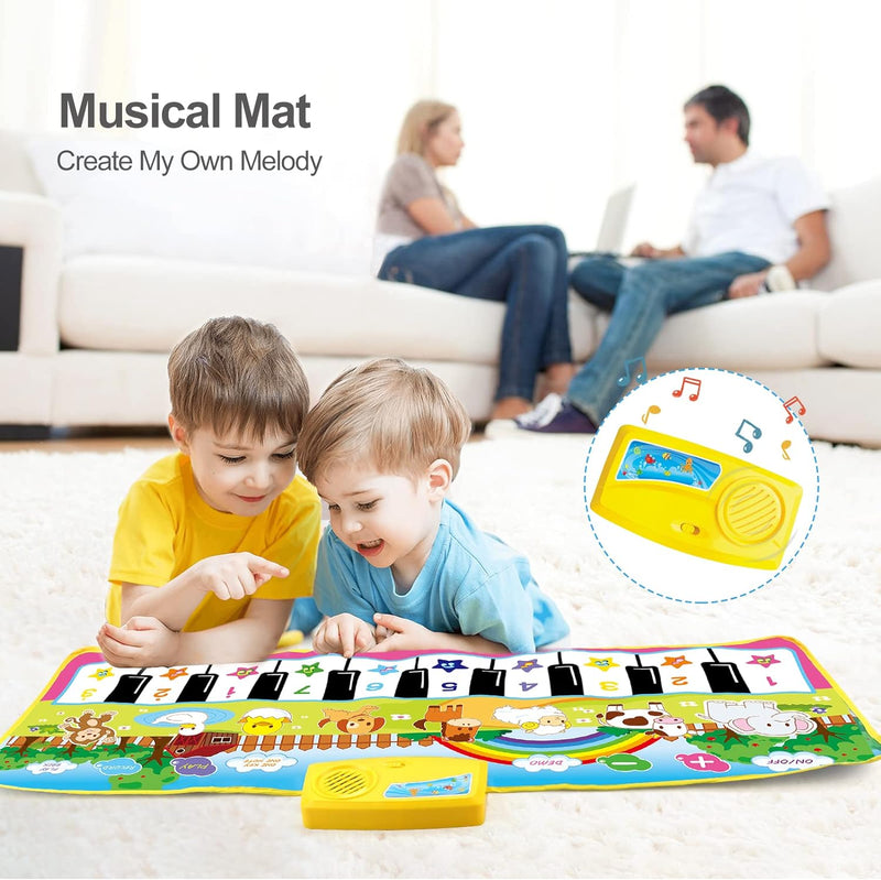 Dreamingbox Musical Toys for Toddlers, Piano Mat for Kids Dancing Toys for Toddlers Dancing Mat for Kids Age 3-8 Educational Toys for 3-8 Year Old Girls Gifts for 3-8 Year Old Girls Boys Blue