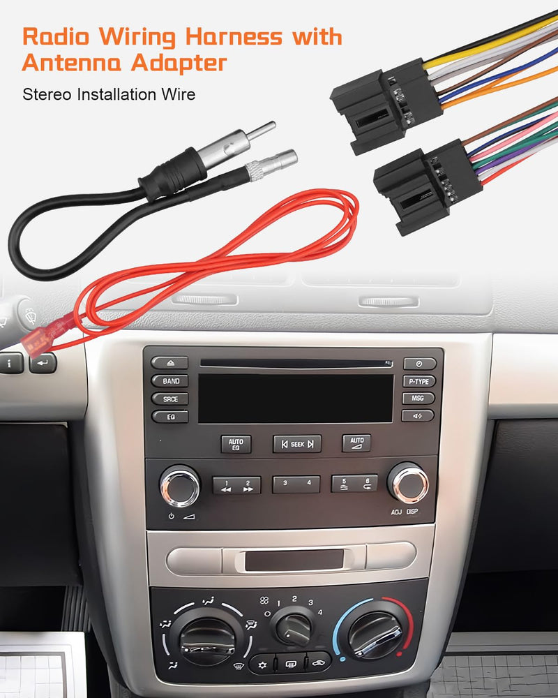 Radio Wire Harness Plug with Antenna Adapter Fit for GMC/Chevrolet/Buick/Pontiac/Cadillac/Hummer H2, ASC Audio Car Stereo Installation Wire Harness