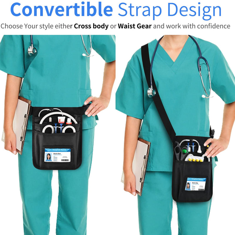 Medical Nurse Fanny Pack, 11 Pockets Nurse tool Belt for Women, Nursing Bags for Work Supplies with Multi Compartment,Nursing Waist Organizer Belt Medium