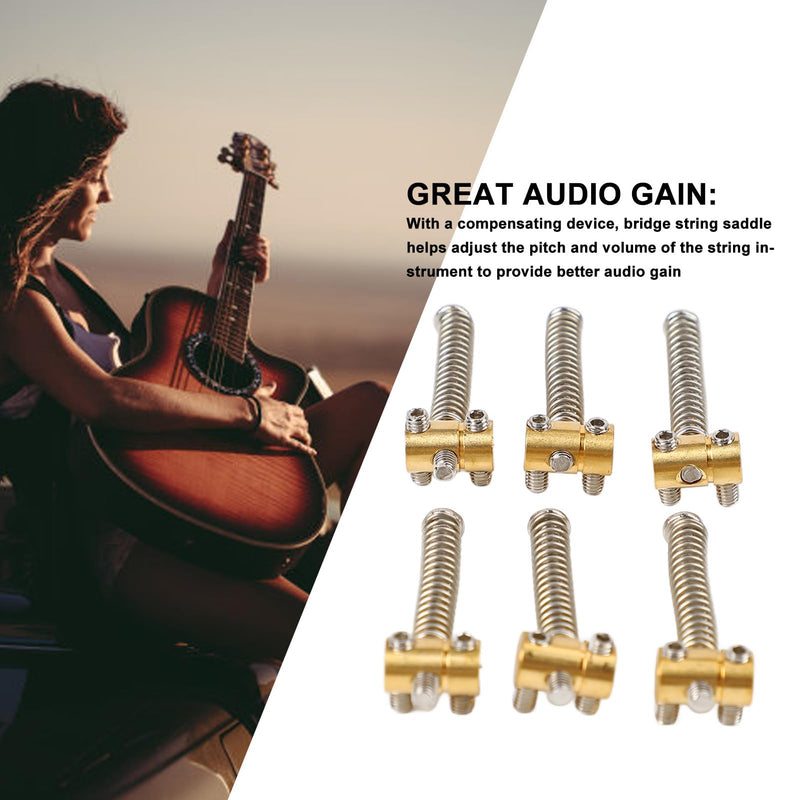 6Pcs Brass Compensated Saddles Guitar Saddles Set for TL Tailpiece Telecaster Electric Guitar Replacement Parts