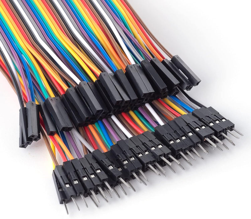 GTIWUNG Pack of 6 40 Pin Jumper Wire Cable, Breadboard Ribbon Cables, 10 cm & 20 cm Female/Male/Male Jumper Cable, 24AWG Wire Bridges for Arduino and Raspberry Pi Breadboard