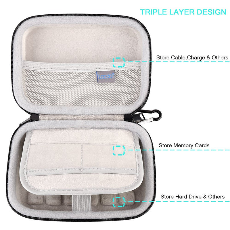 Lacdo Hard Drive Carrying Case for Western Digital WD My Passport Ultra WD Elements SE WD P10 Game Drive Portable External Hard Drive 1TB 2TB 3TB 4TB 5TB USB 3.0 2.5 inch HDD Travel Storage Bag, Blue