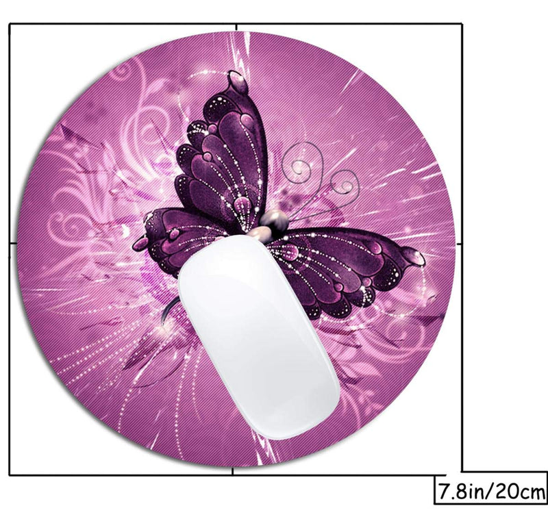 Butterfly Mouse Pad Round Non-Slip Rubber Mousepad Laptop Office Computer Decor Cute Desk Accessories Customized Design Mouse Pad Butterfly