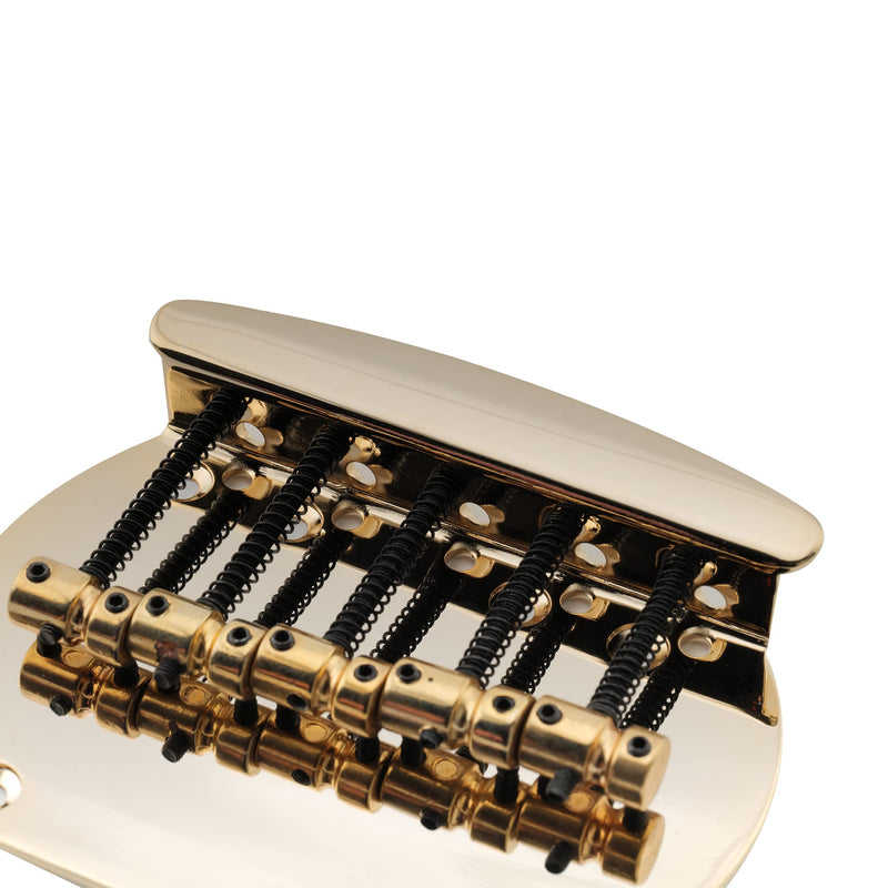 Musiclily Pro 16mm Steel 5-String Bass Bridge for Musicman Style Bass, Gold