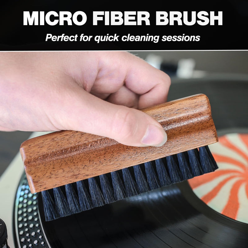 Ultimate Vinyl Record Cleaning Kit | Includes: Record Cleaner, Velvet Brush, Microfiber Brush, Stylus Brush & Storage Pouch - Restore & Revive Your LPs