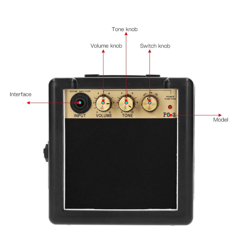 [AUSTRALIA] - PG-3 Portable Bass Speaker, Mini Guitar Amplifier, 3W for Electric Guitar & Bass 