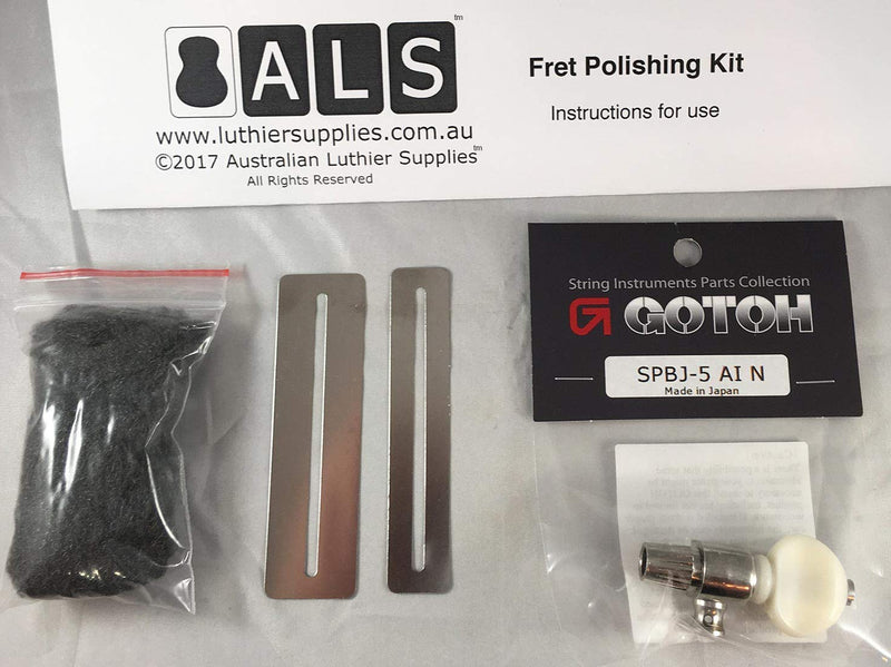 [AUSTRALIA] - Gotoh 5th-String Banjo Tuner (Bonus ALS Fret Polishing Kit) SPBJ5-AIN Model Tuner by Gotoh Japan Nickel with Pearloid Button - Fret Polishing Kit by Australian Luthier Supplies 